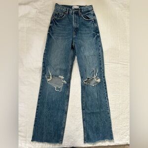 Zara Wide Leg Full Length High Rise Denim